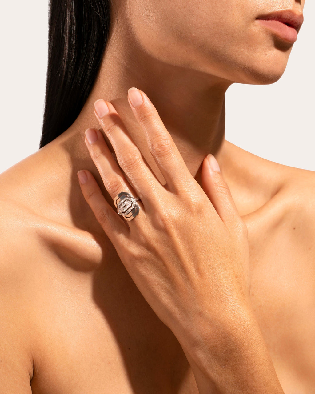 Mini My Way Rhodium-Plated Sterling Silver Diamond Ring