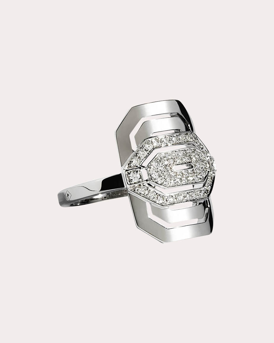 Mini My Way Rhodium-Plated Sterling Silver Diamond Ring