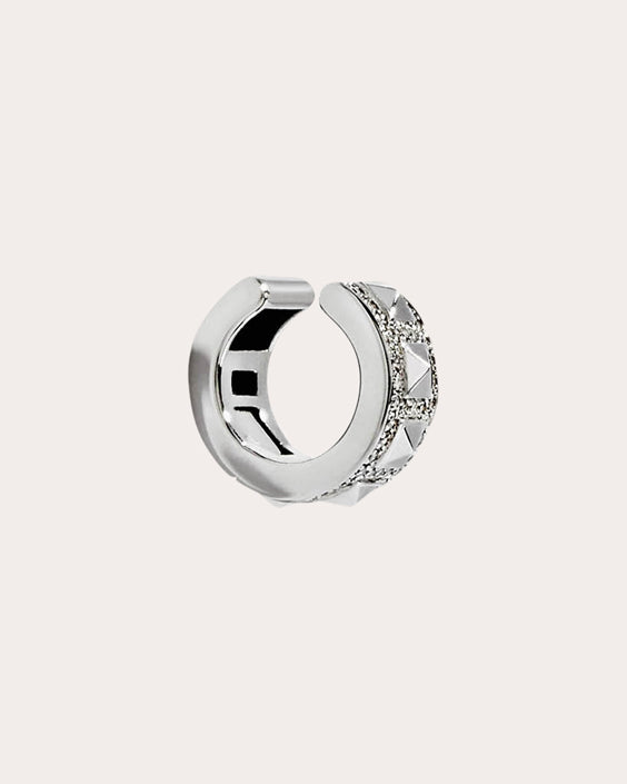 Rockaway Rhodium-Plated Sterling Silver Diamond Ear Cuff