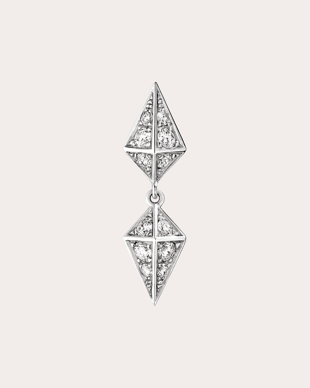 Rockaway Rhodium-Plated Sterling Silver Diamond Single Earring