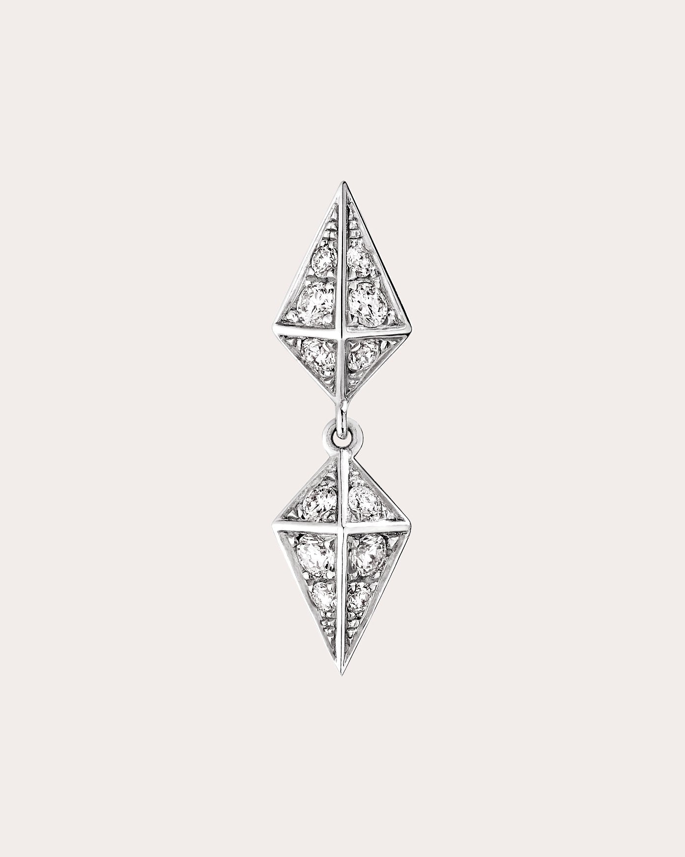 Rockaway Rhodium-Plated Sterling Silver Diamond Single Earring