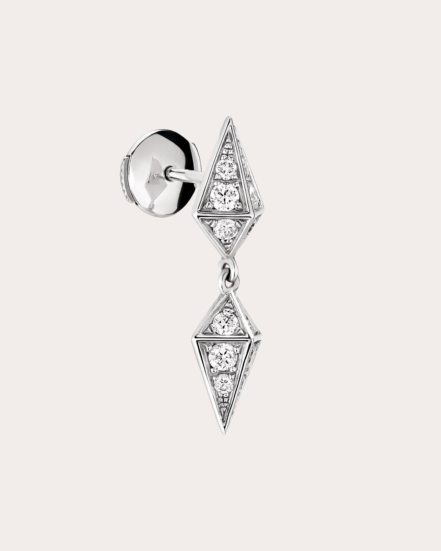 Rockaway Rhodium-Plated Sterling Silver Diamond Single Earring