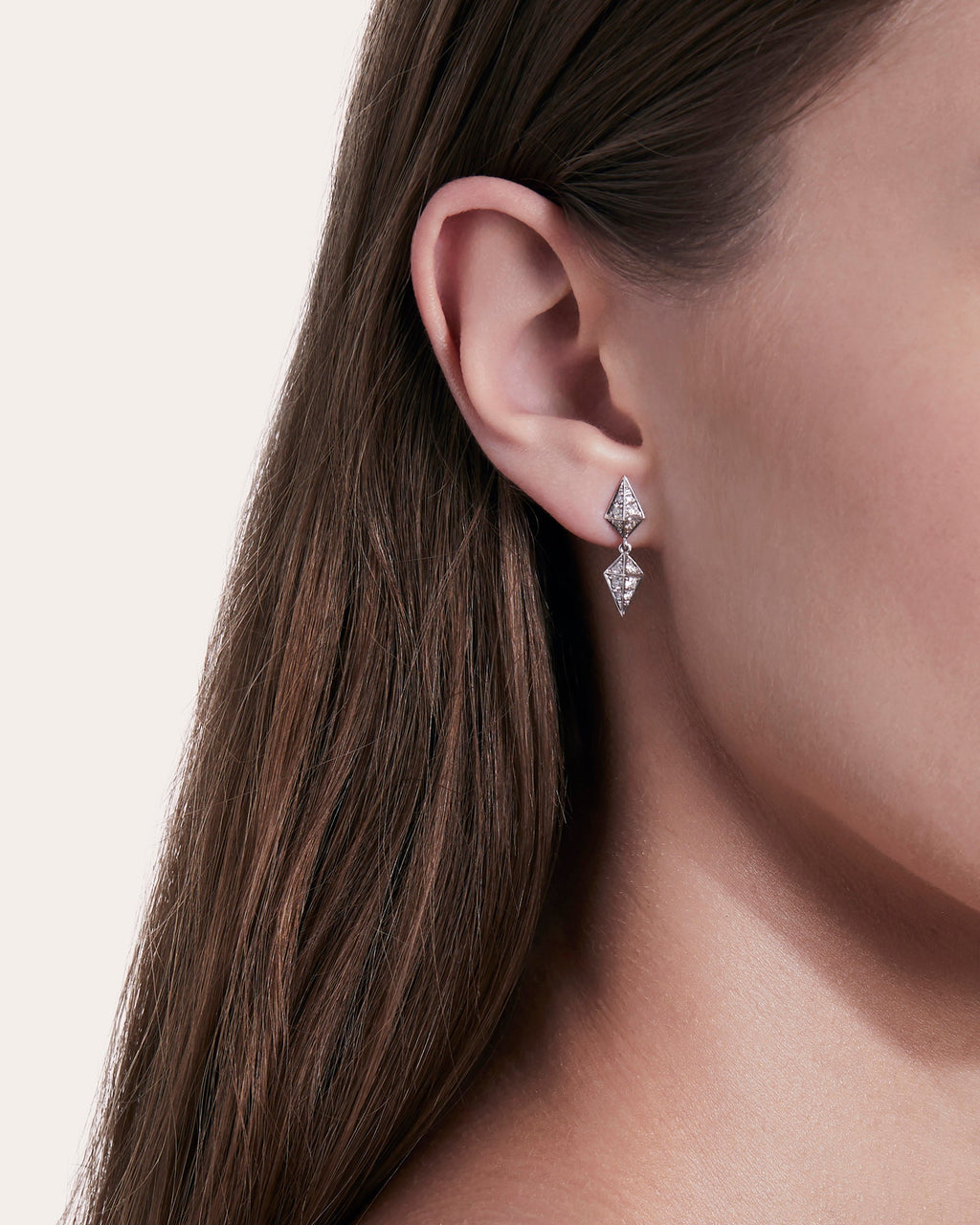 Rockaway Rhodium-Plated Sterling Silver Diamond Single Earring