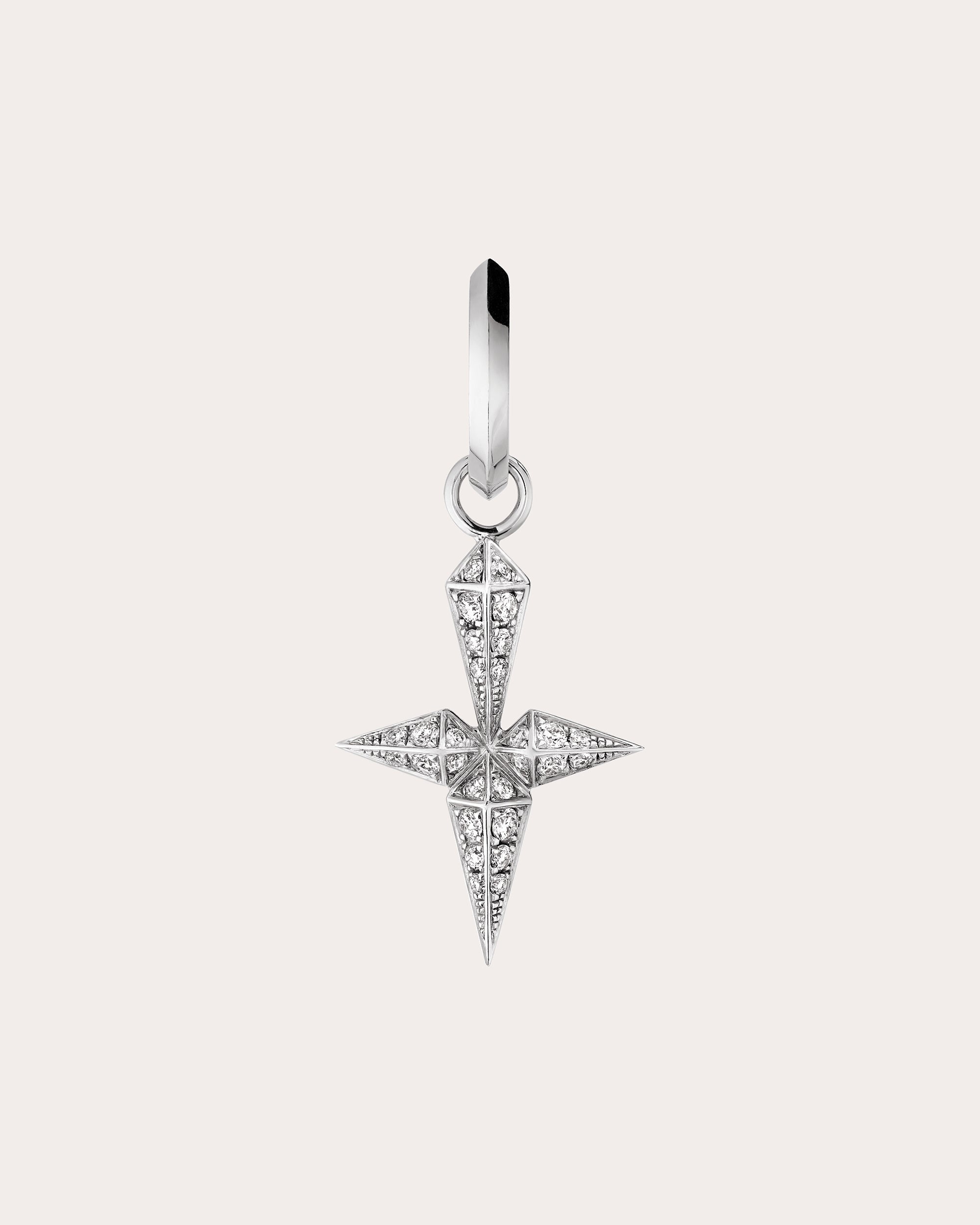 Rockaway Rhodium-Plated Sterling Silver Diamond Single Earring