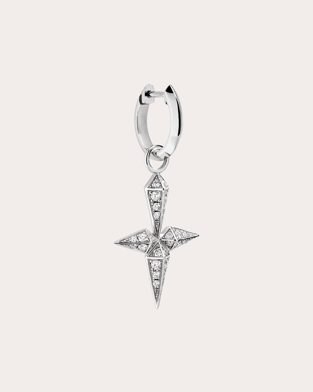 Rockaway Rhodium-Plated Sterling Silver Diamond Single Earring