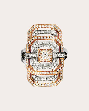 My Way 18K Gold and Rhodium-Plated Sterling Silver Diamond Ring