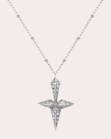 Rockaway Rhodium-Plated Sterling Silver Diamond Pendant Necklace