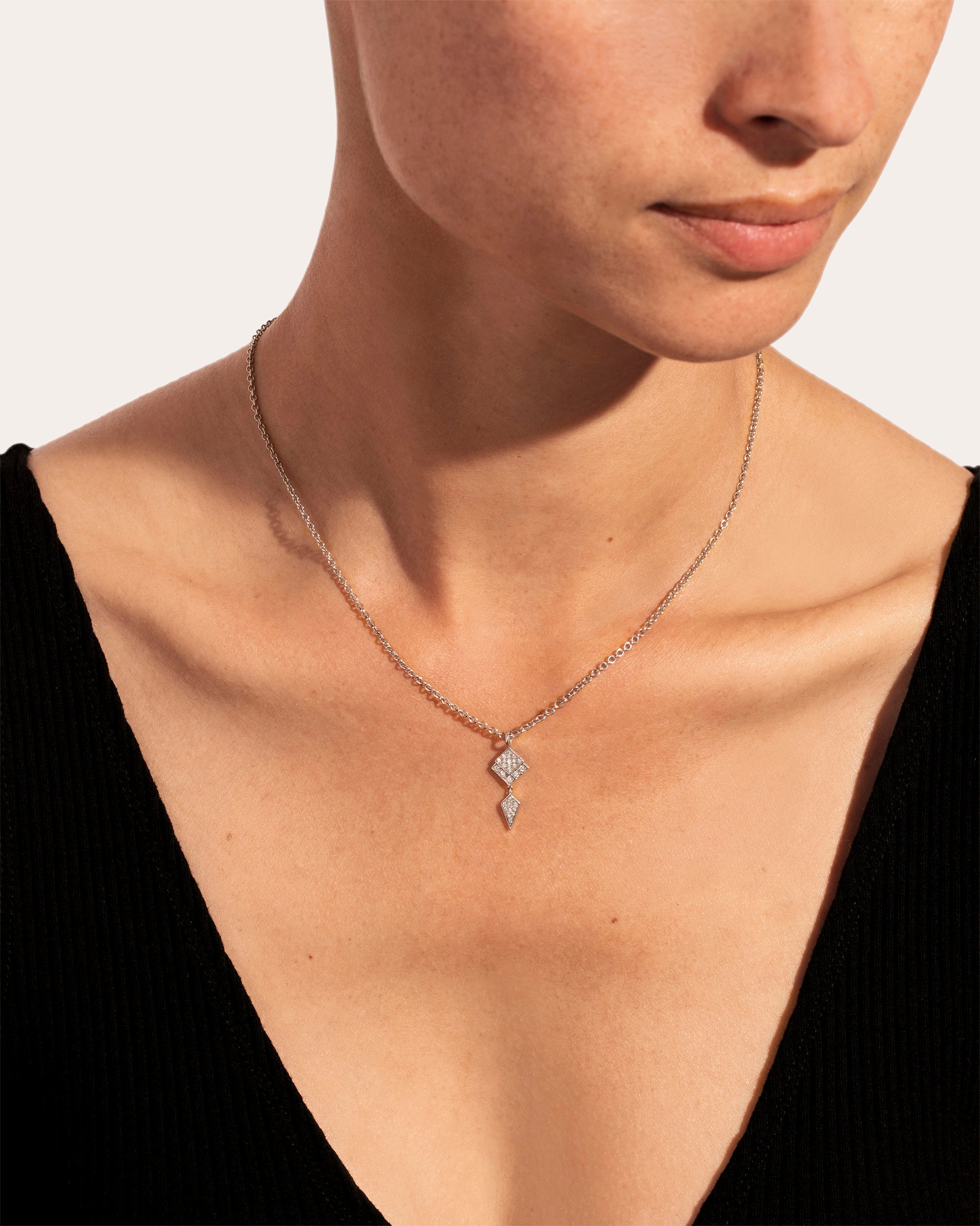 Stairway 18K Gold Diamond Pendant Necklace