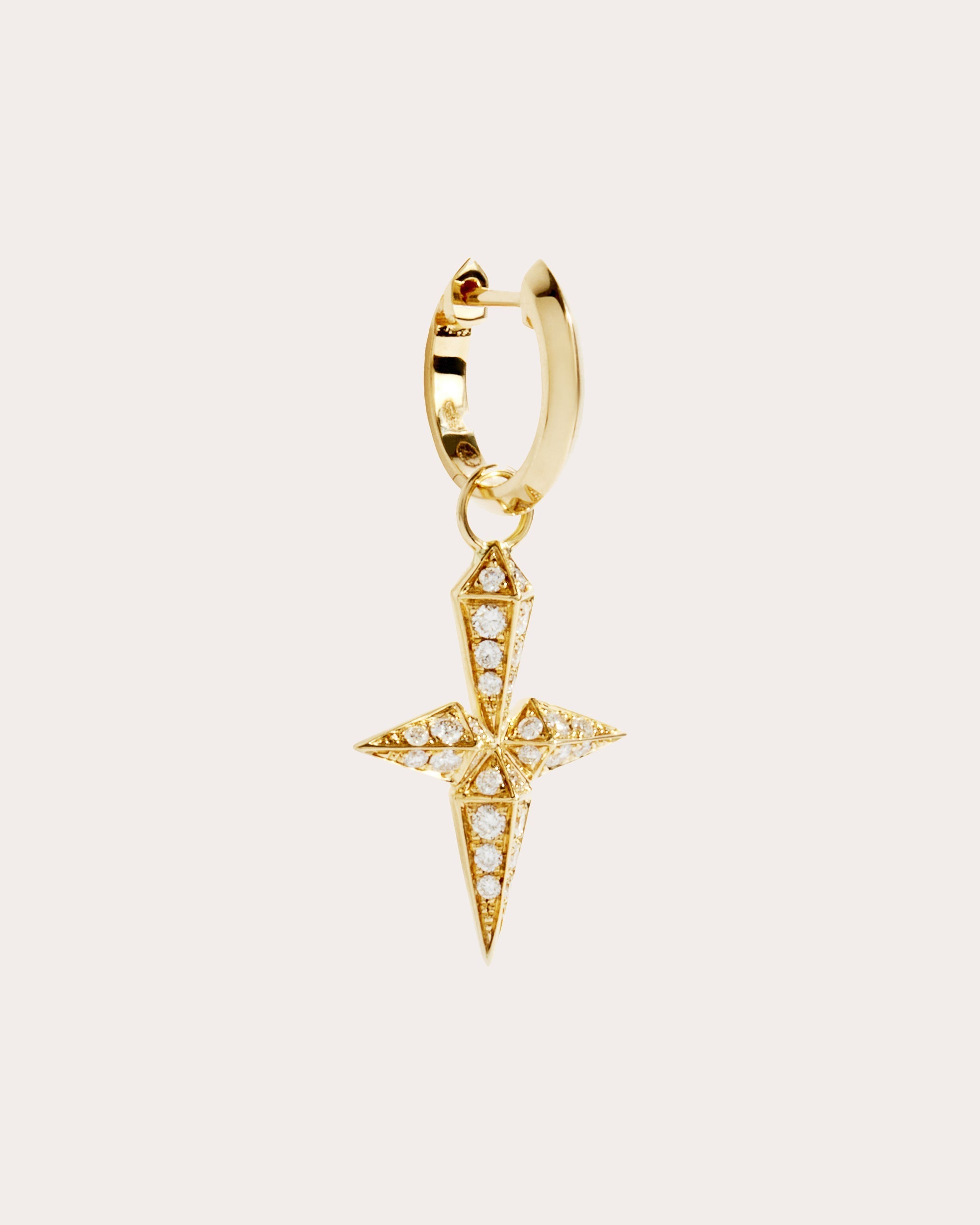 Rockaway 18K Gold Diamond Single Cross Earring