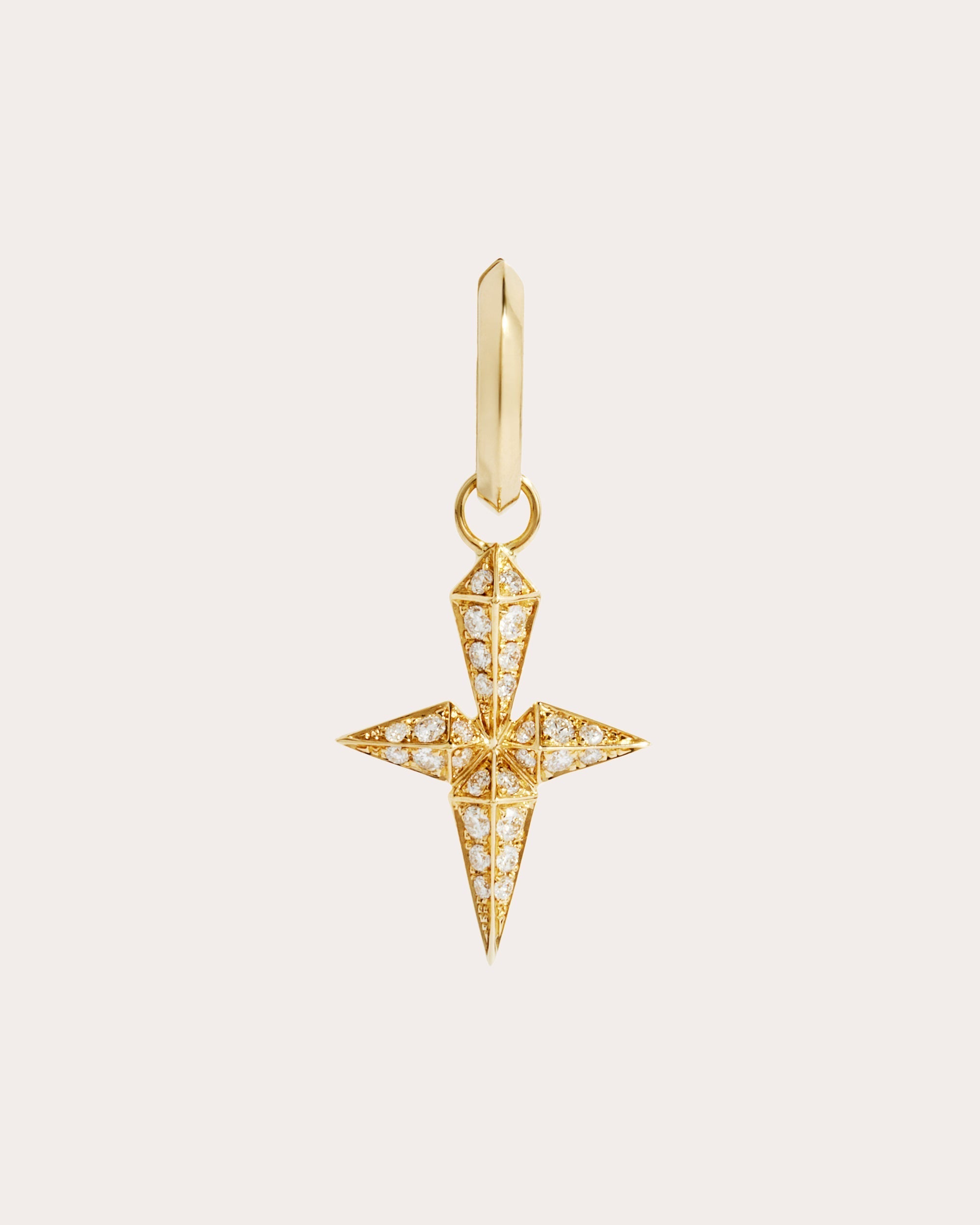 Rockaway 18K Gold Diamond Single Cross Earring