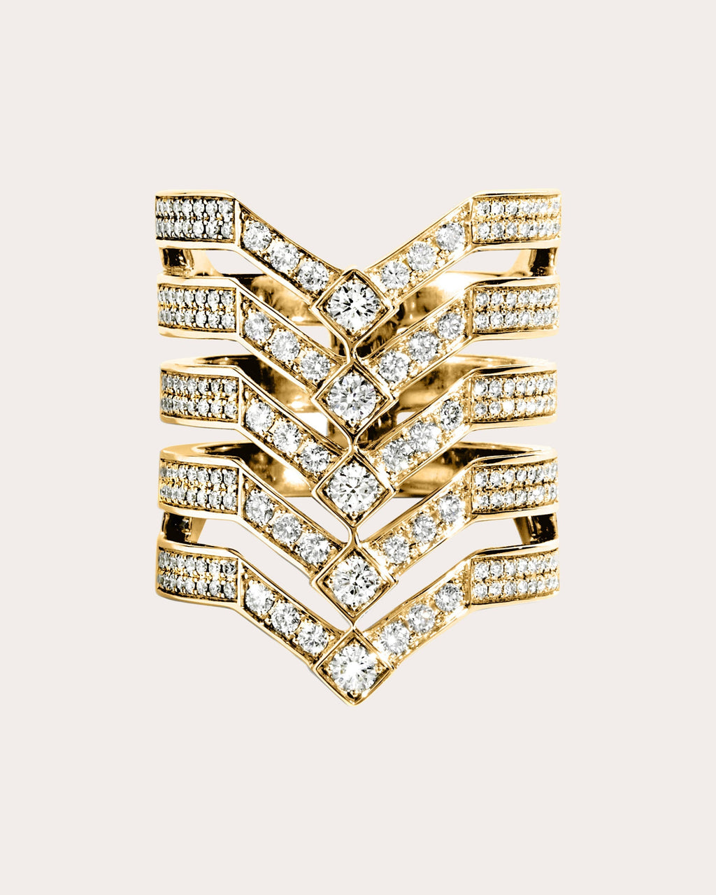 Stairway 18K Gold Diamond 5-Band Ring
