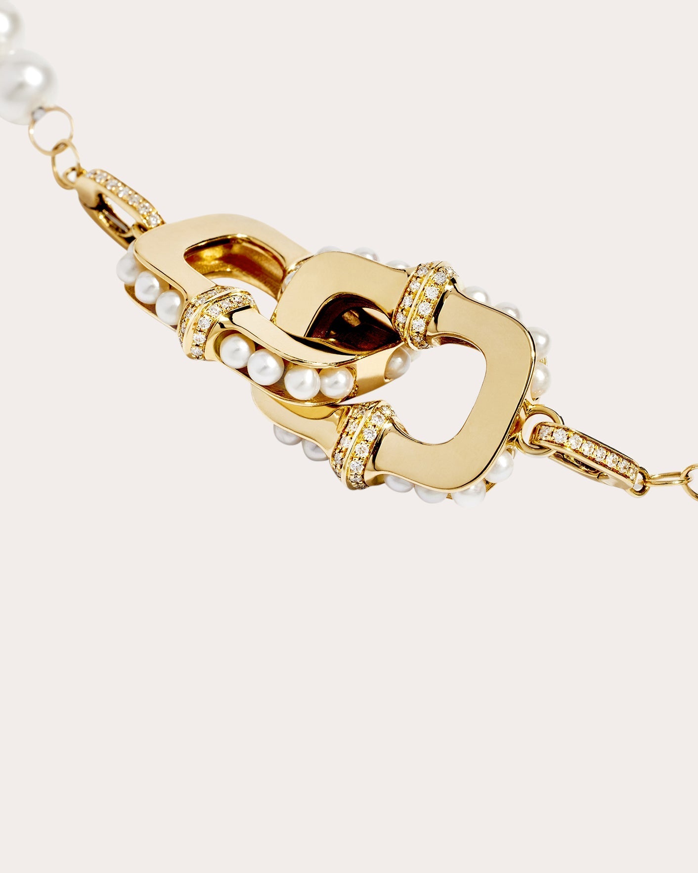 Entre-Maille 18K Gold Pearl and Diamond Necklace