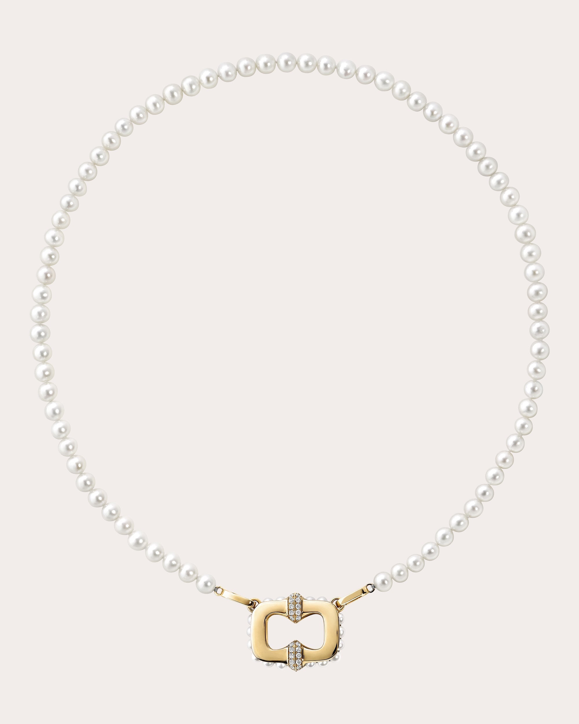 Plastron 18K Gold Pearl and Diamond Necklace