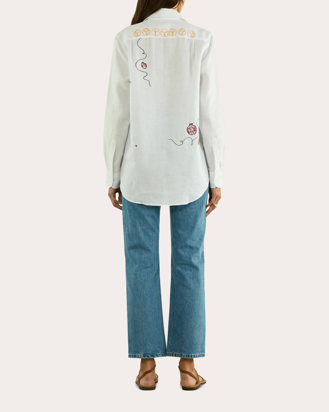 The Boyfriend Embroidered Linen Button-Up Shirt