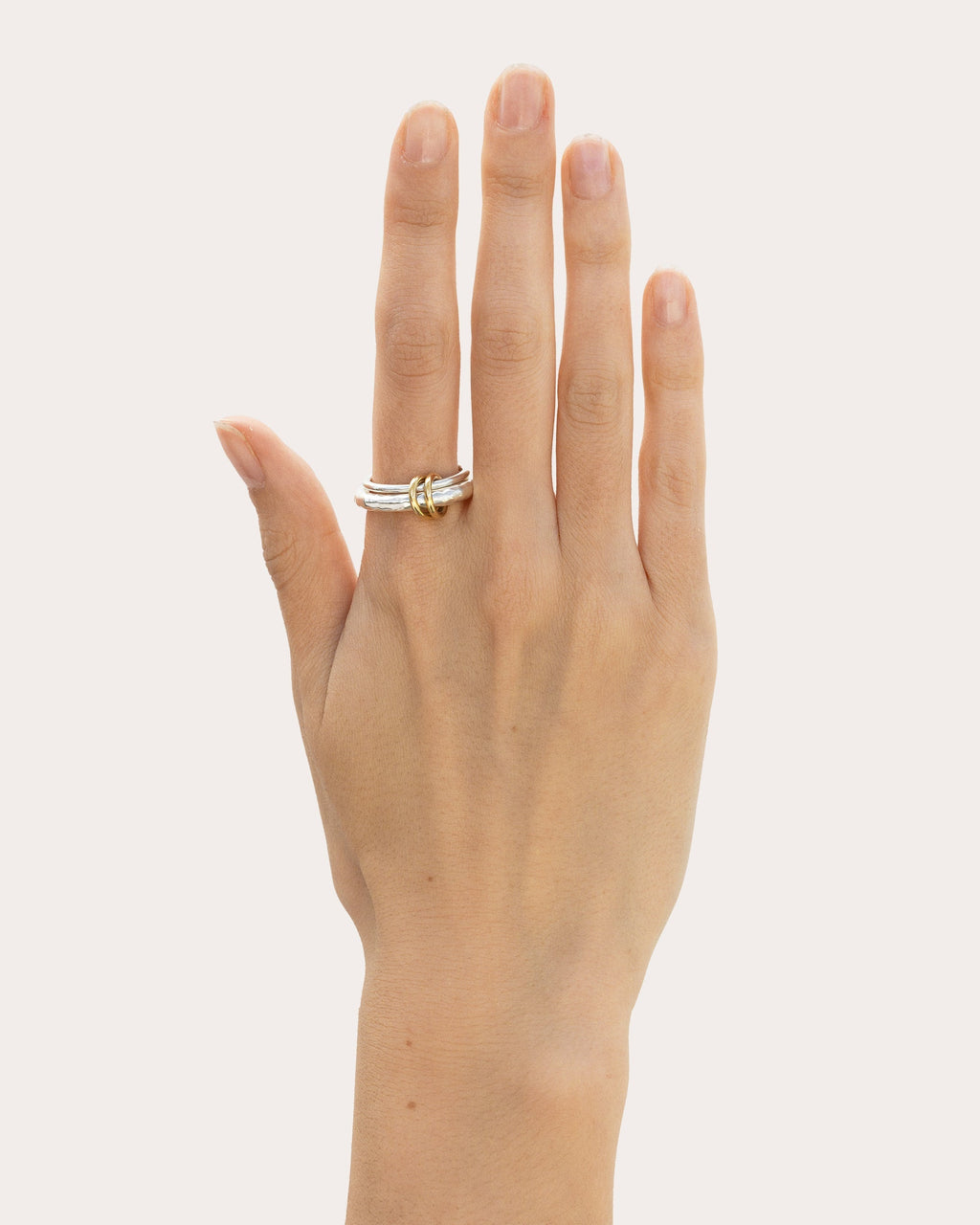 Agon Vulcan 18K Gold and Sterling Silver Linked Rings