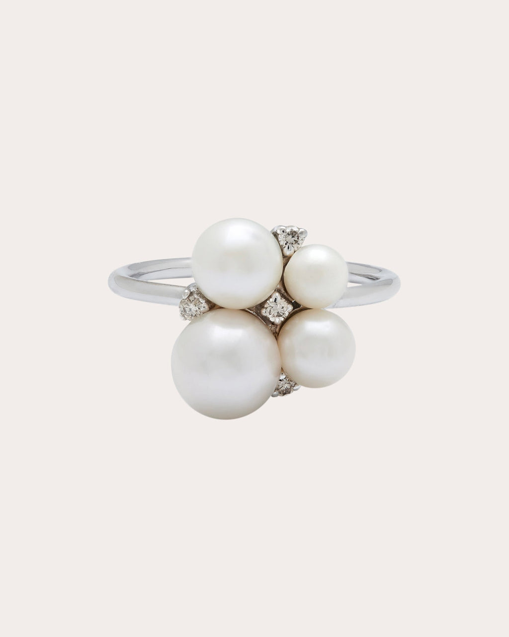 Lily 18K Gold Pearl and Diamond Cluster Ring