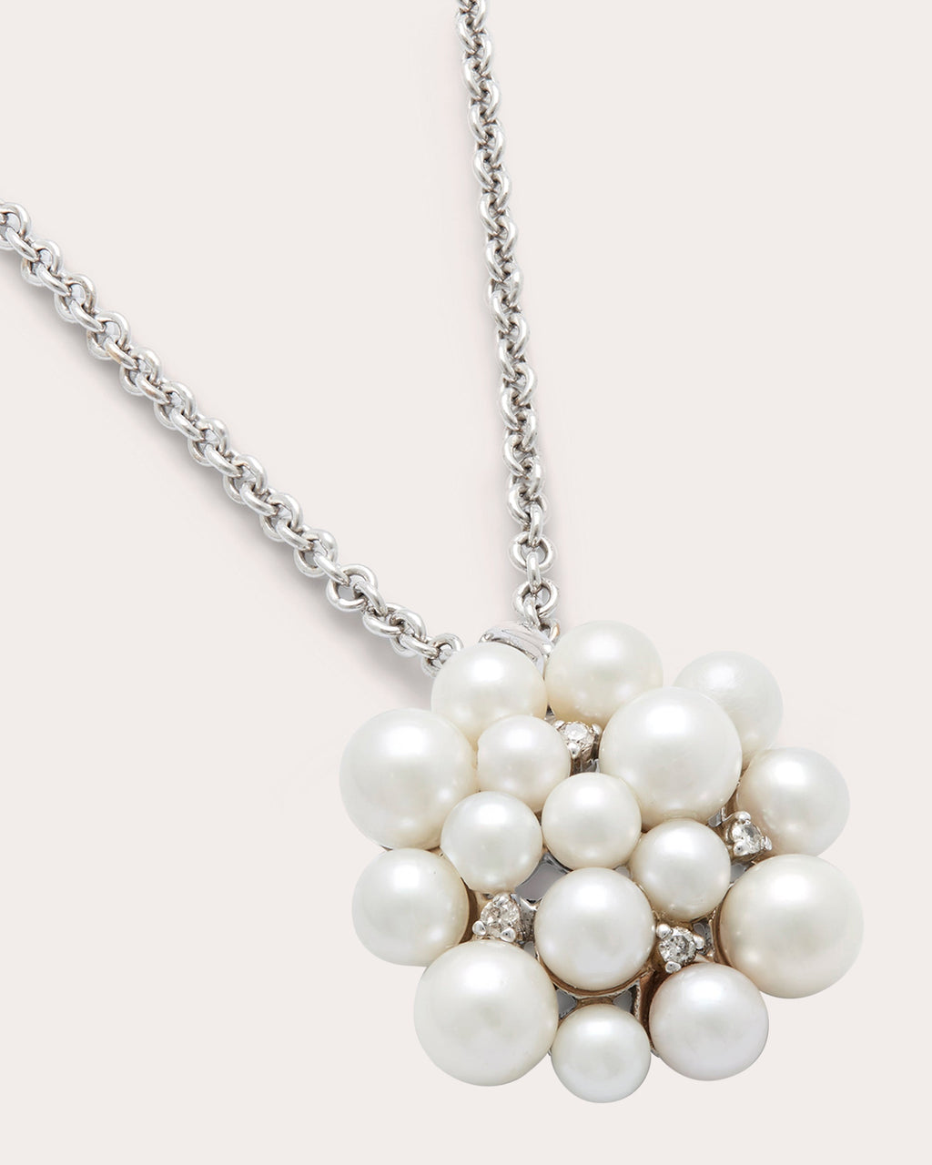 Lily Large 18K Gold Pearl and Diamond Pendant Necklace