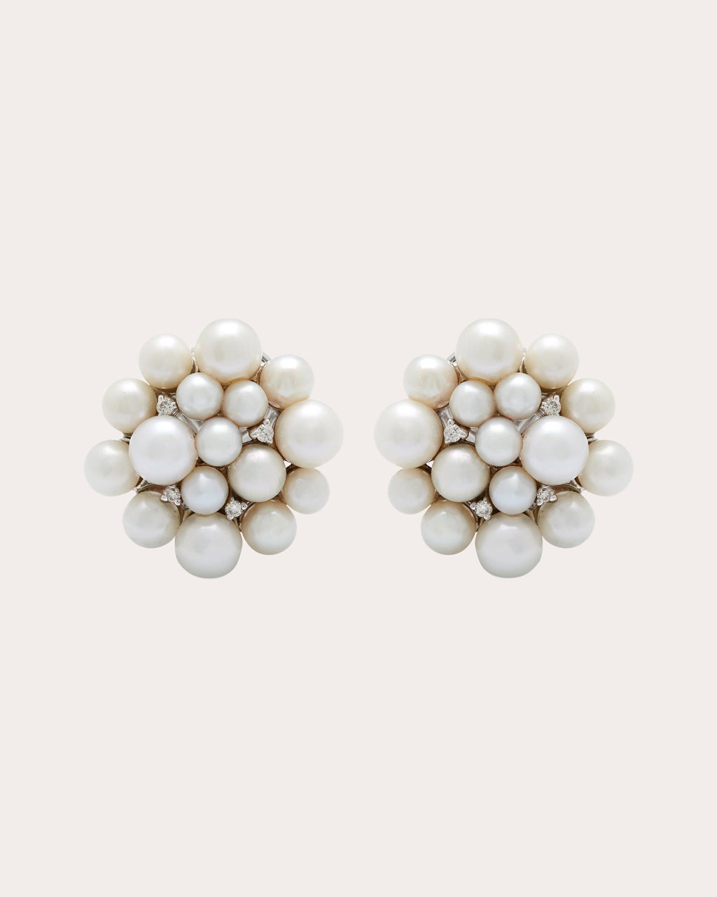 Lily 18K Gold Pearl and Diamond Earrings