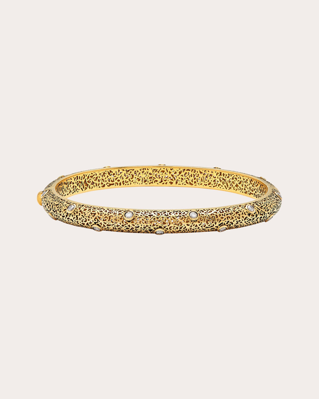 Jali 18K Gold Diamond Bangle