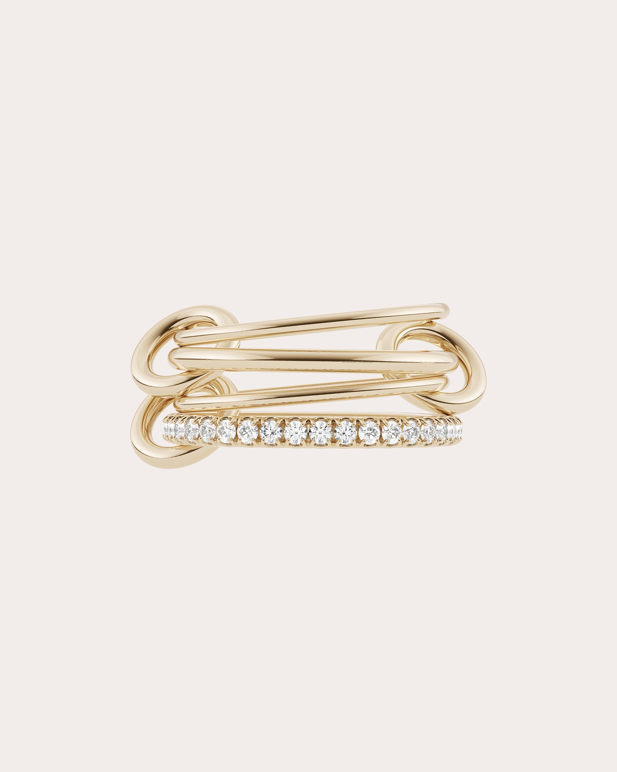 Pisces 18K Gold Diamond Pavé Linked Rings