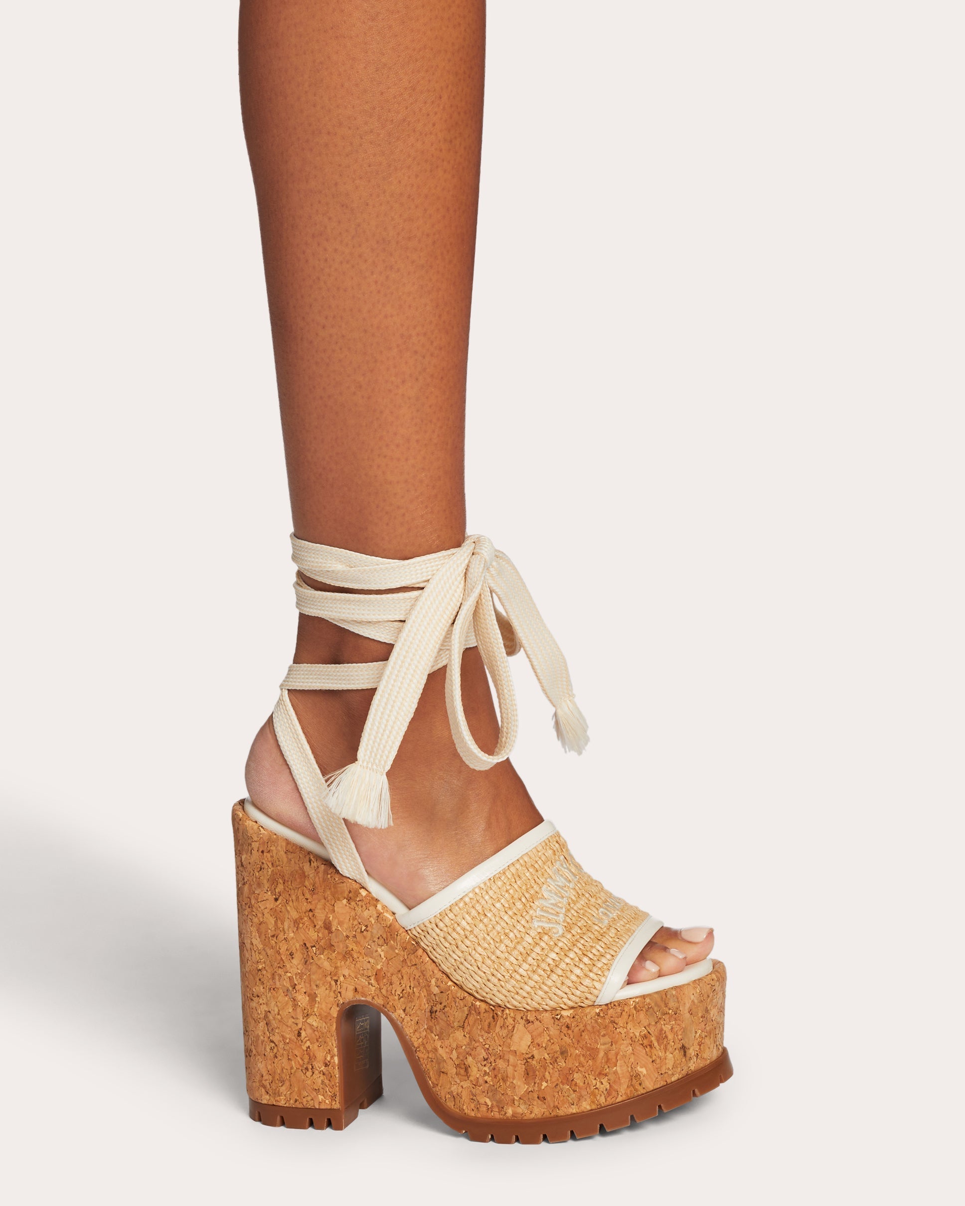 Gal 130 Embroidered Raffia Wedge Sandals