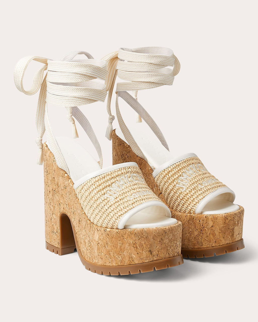 Gal 130 Embroidered Raffia Wedge Sandals
