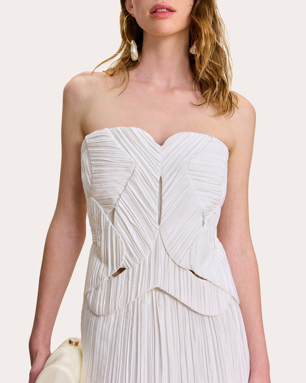 Gami Plissé-Satin Open-Back Top