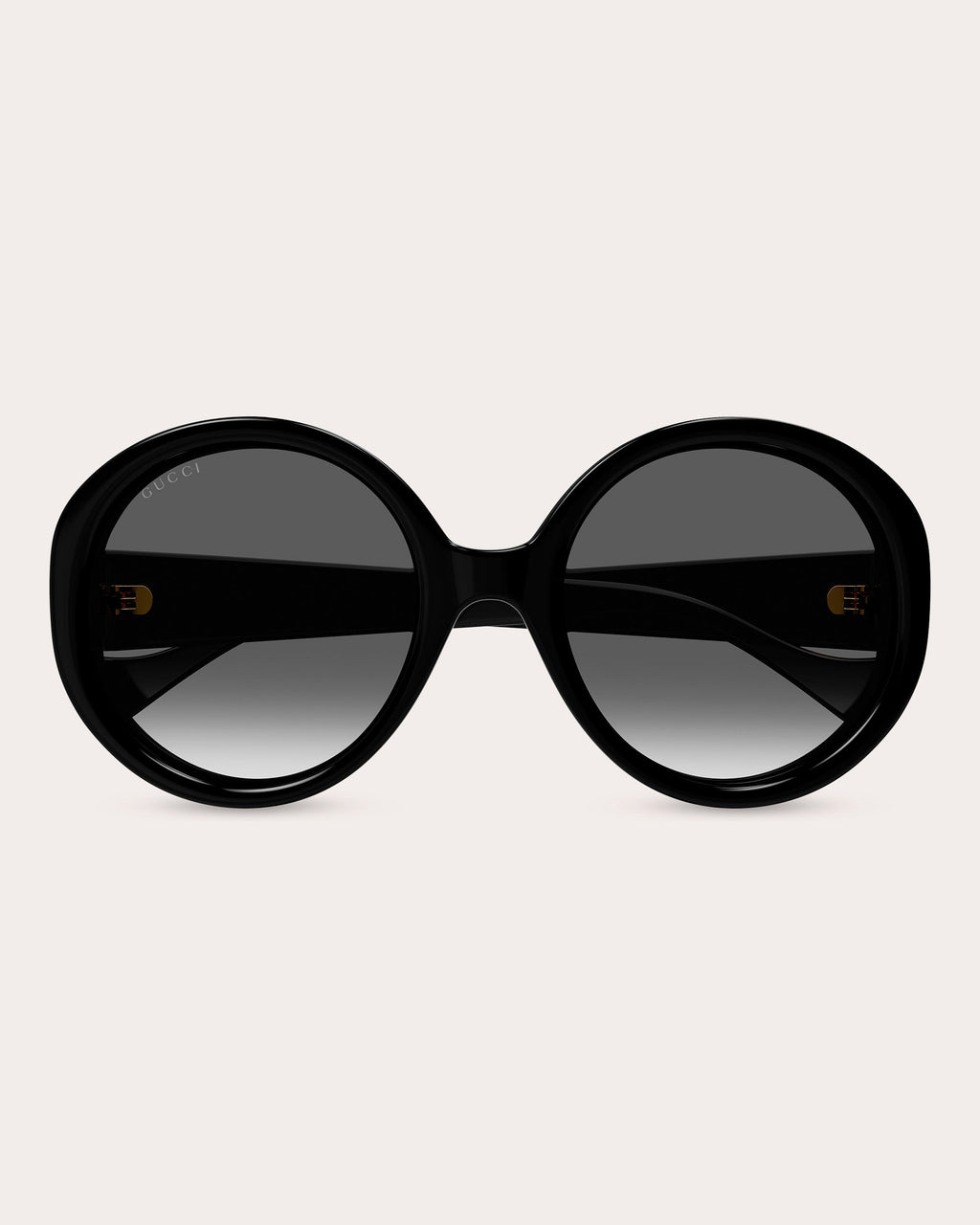 Shiny Black Round Sunglasses