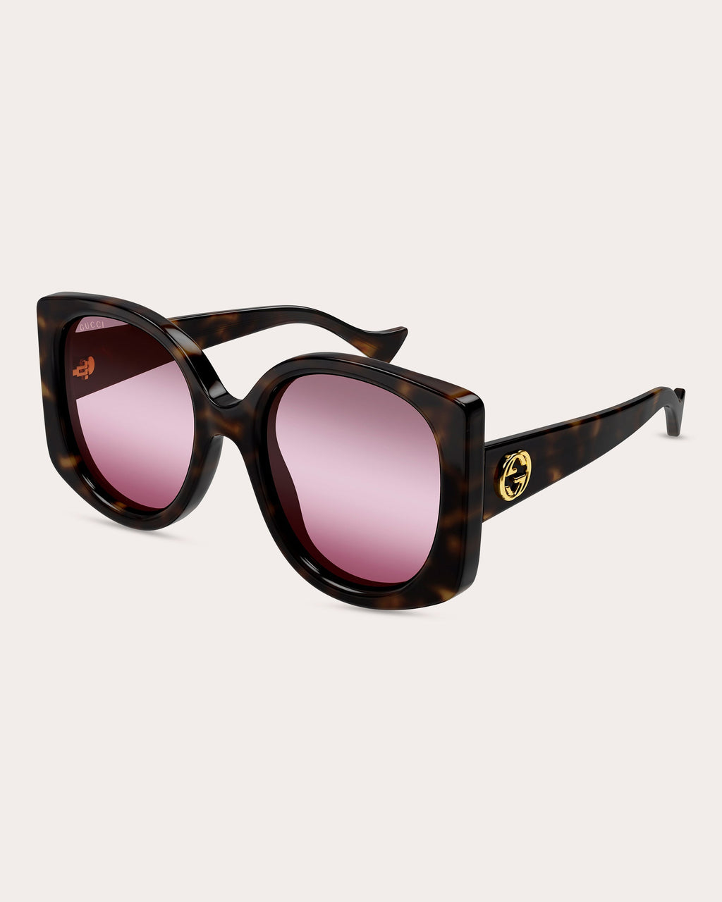 Shiny Havana & Burgundy Butterfly Sunglasses