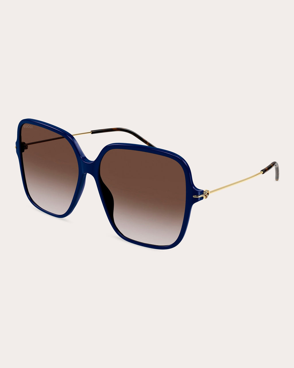 Shiny Solid Blue Square Sunglasses