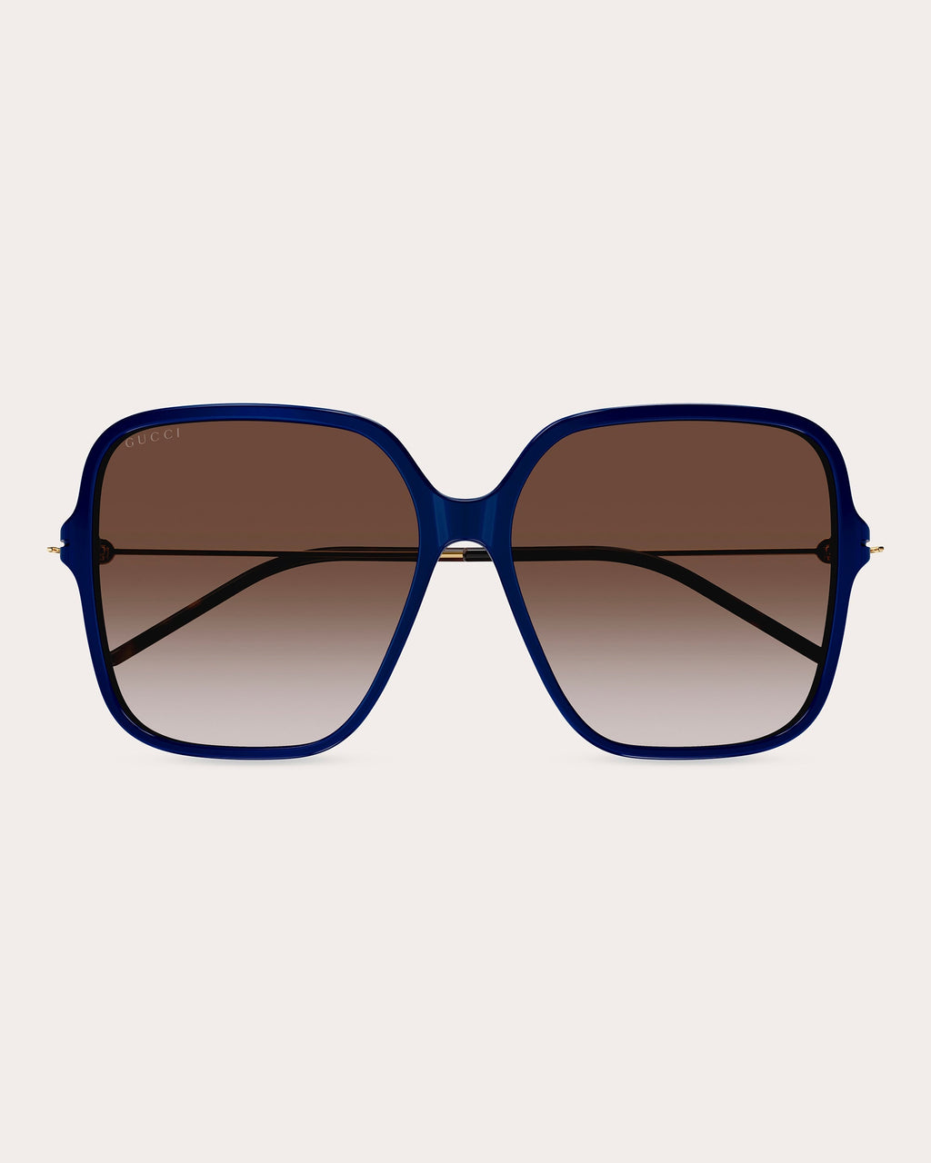 Shiny Solid Blue Square Sunglasses