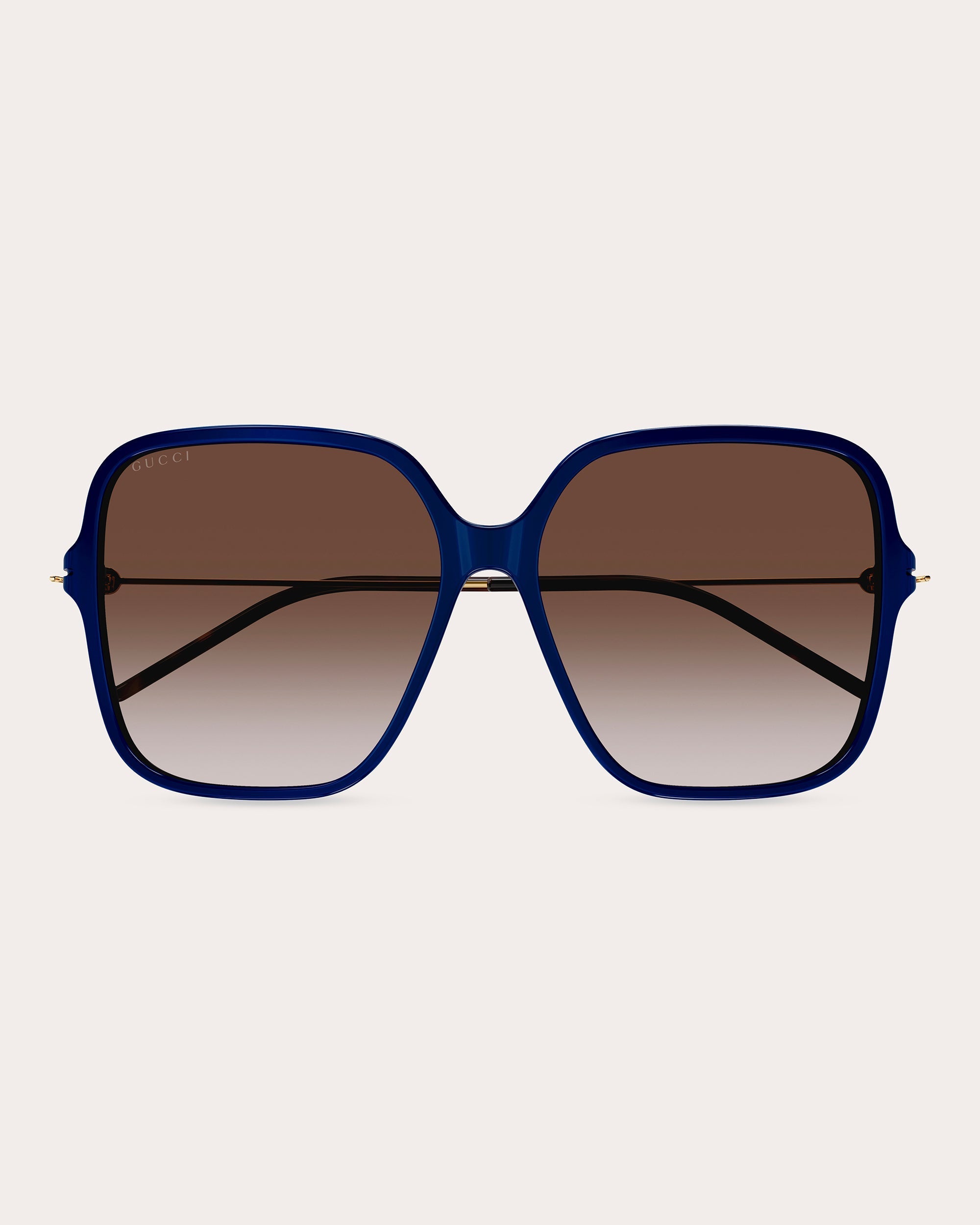 Shiny Solid Blue Square Sunglasses