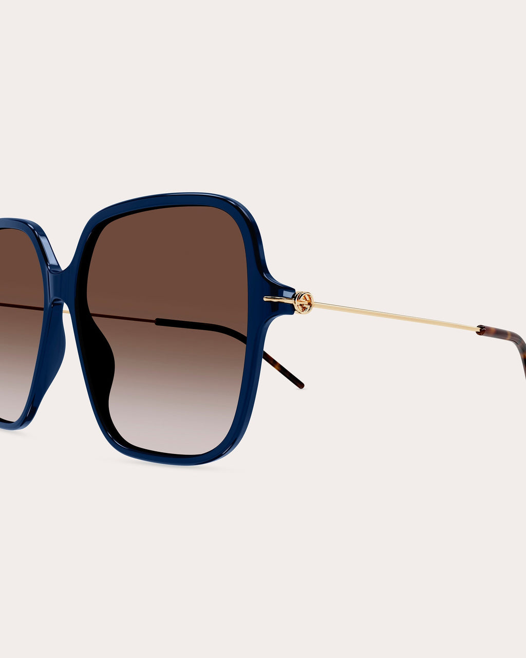 Shiny Solid Blue Square Sunglasses