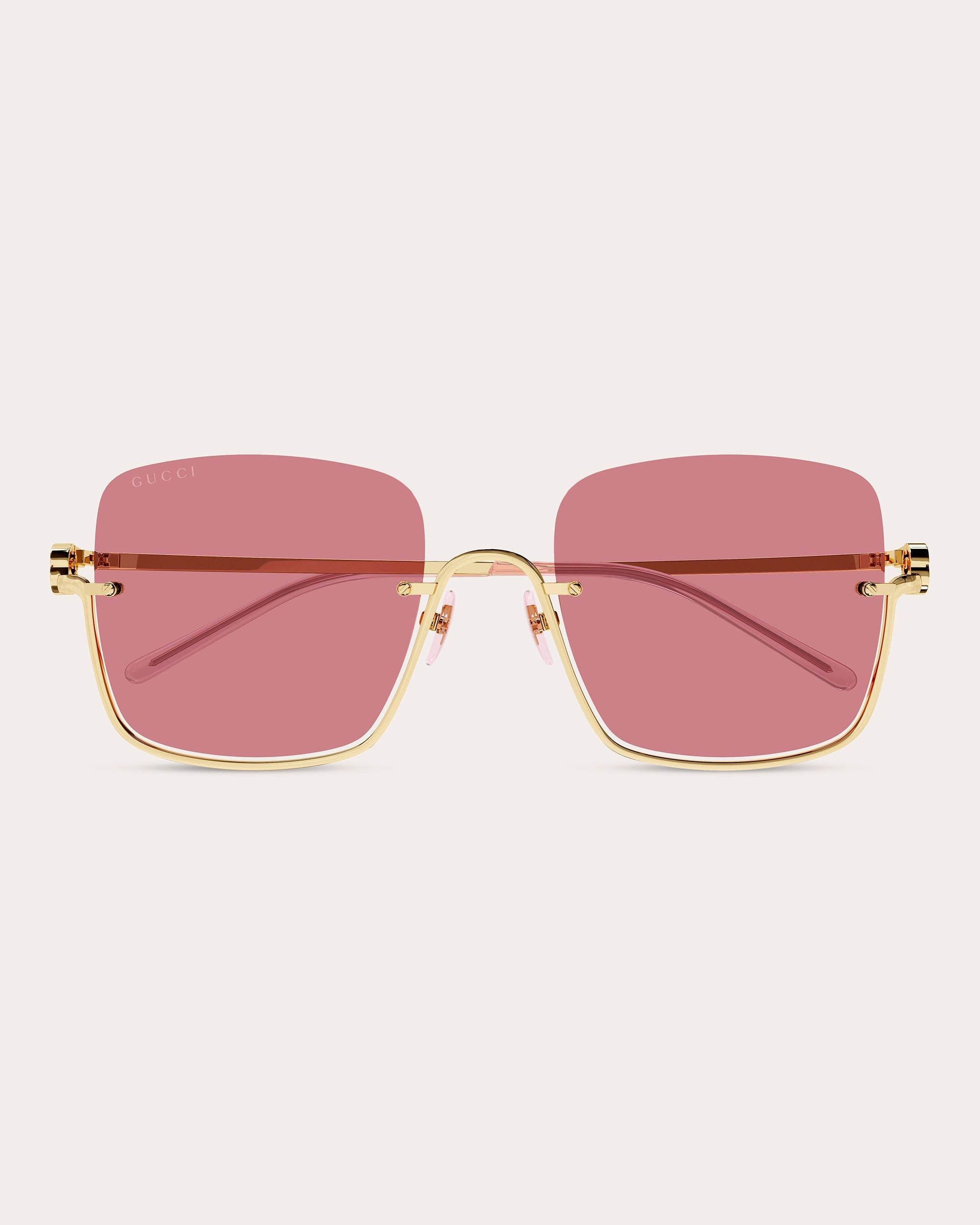 Goldtone & Cyclamen Square Sunglasses
