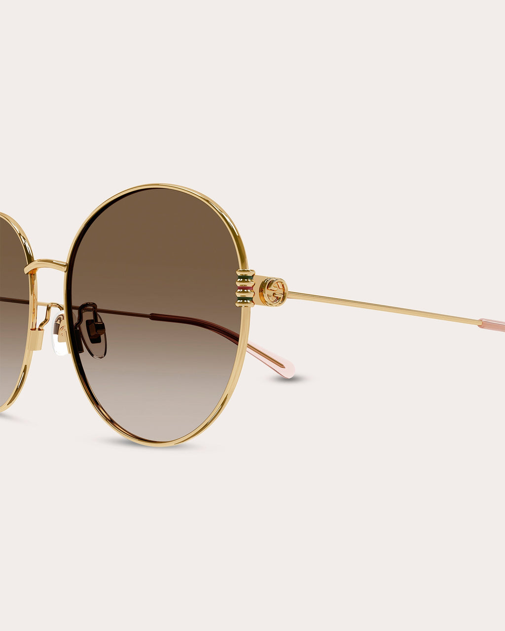Shiny Endura Gold Round Sunglasses