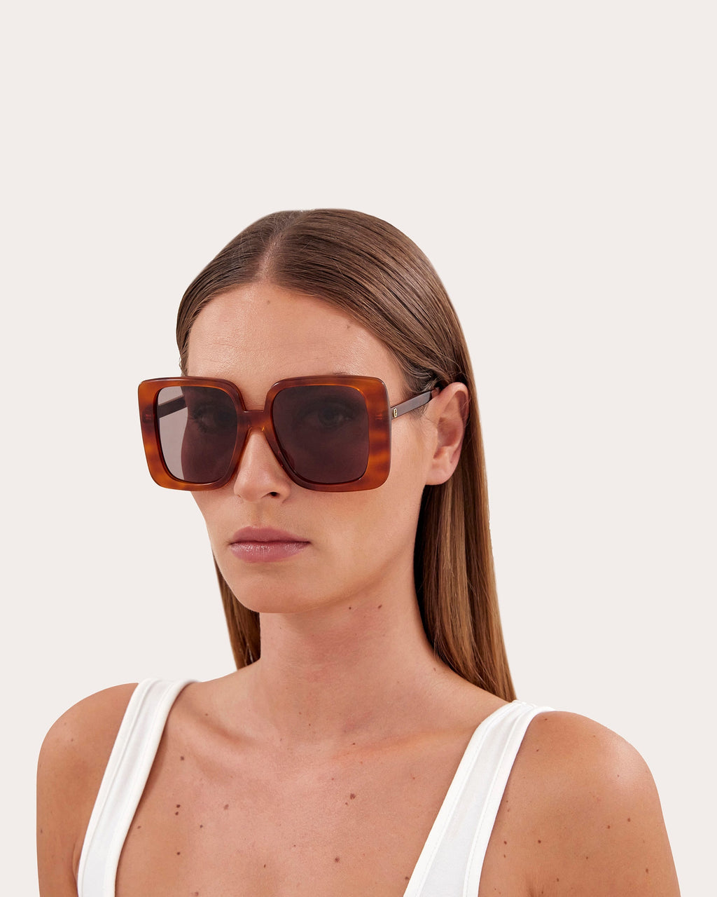 Shiny Blonde Havana Butterfly Sunglasses