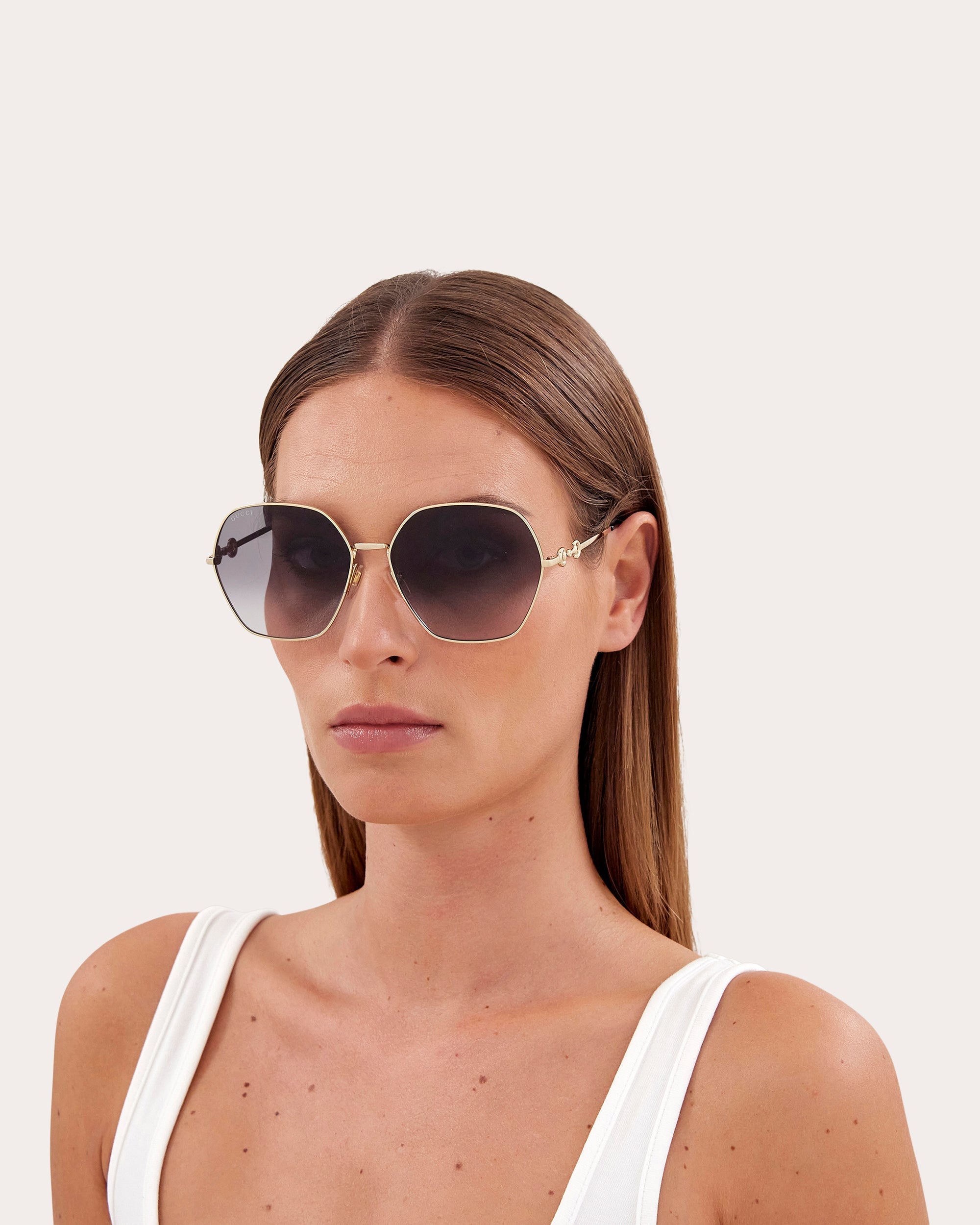 Shiny Endura Gold Geometric Sunglasses