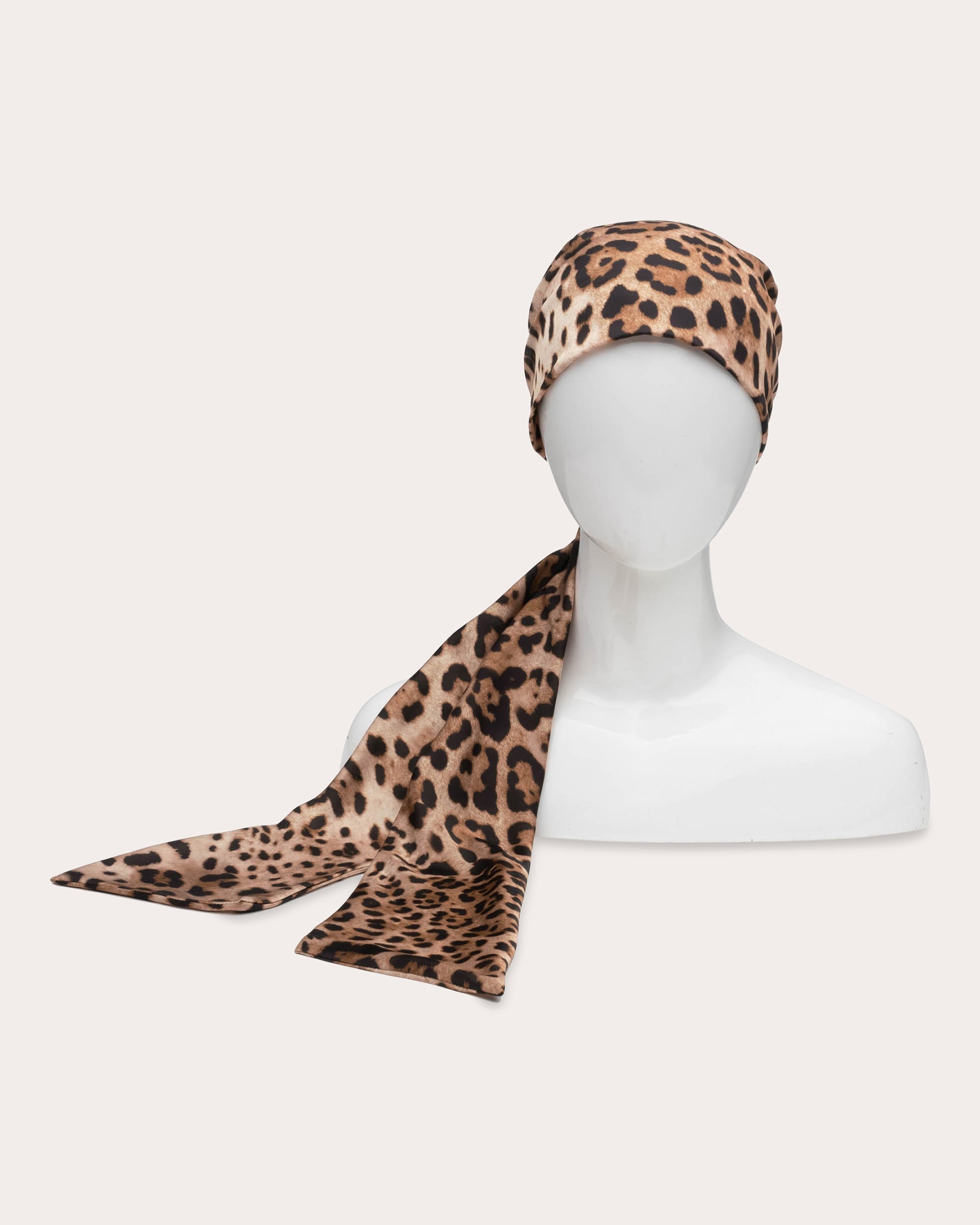 Gigi Leopard-Print Satin Head Scarf