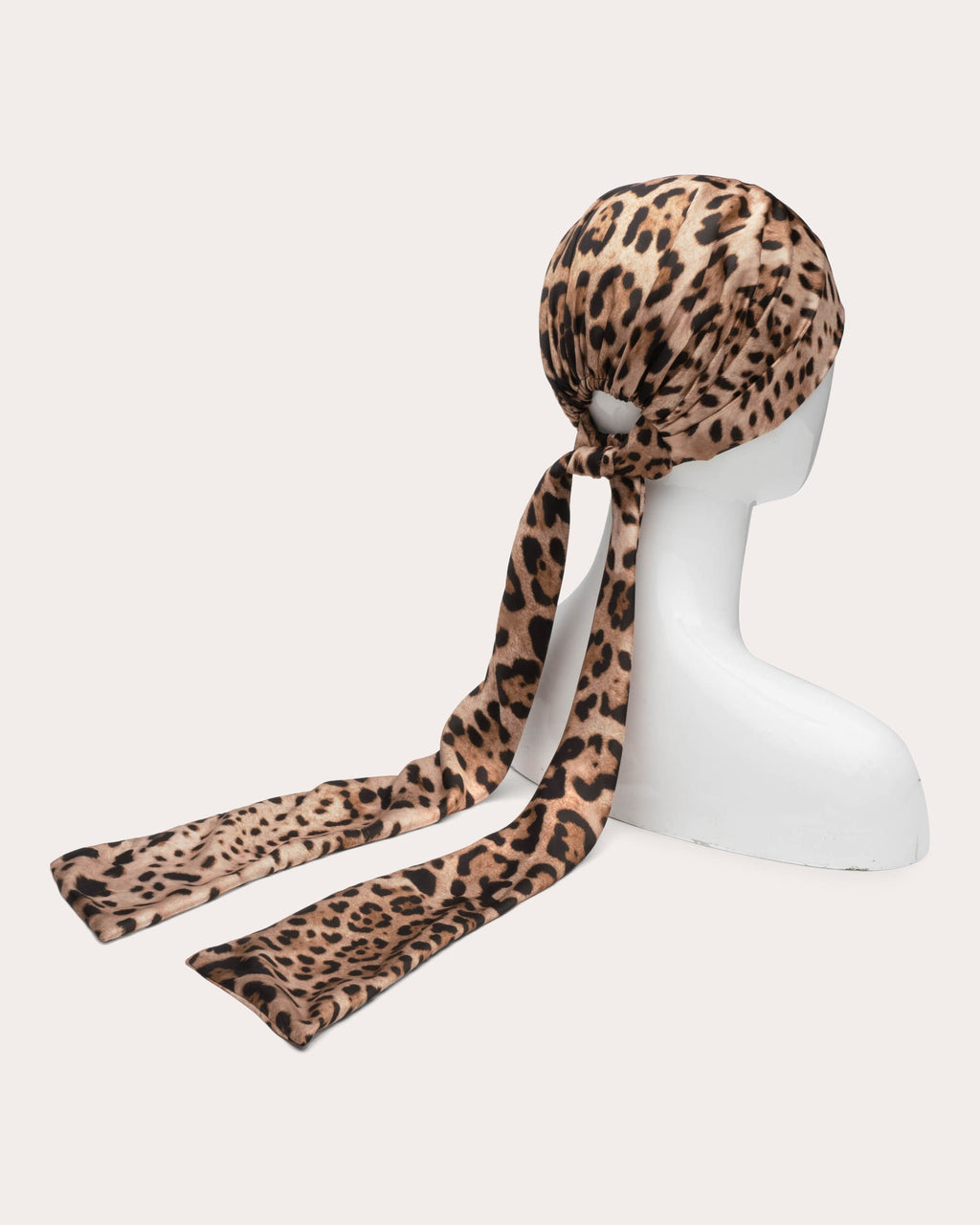 Gigi Leopard-Print Satin Head Scarf