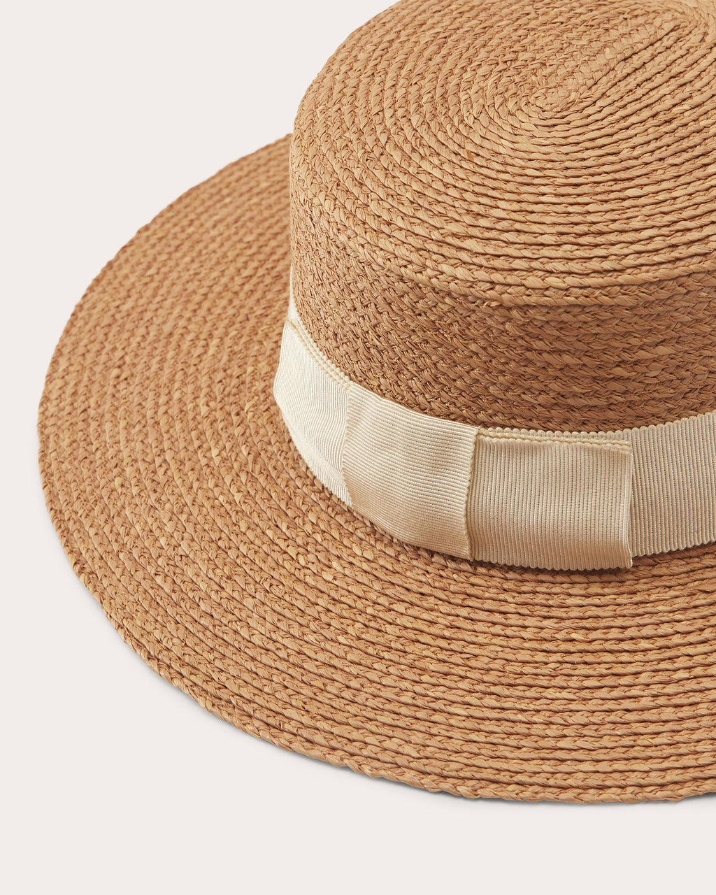 Gracie Grosgrain-Trimmed Raffia Boater