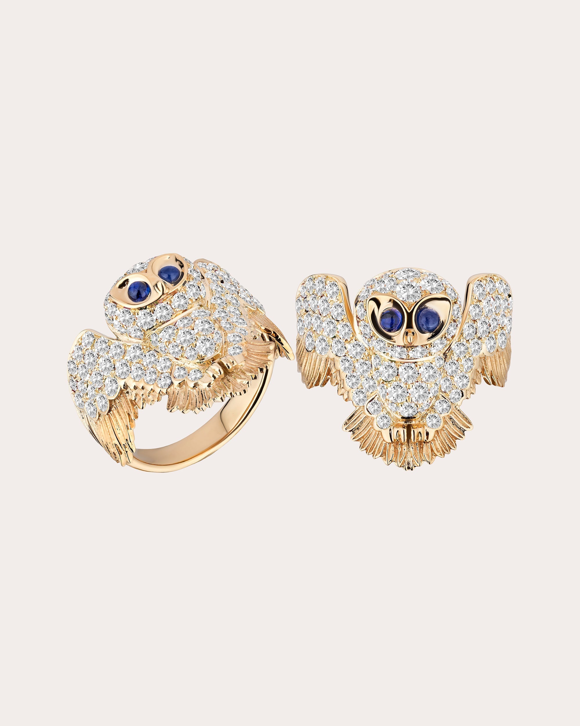 Owl 18K Gold Sapphire Ring