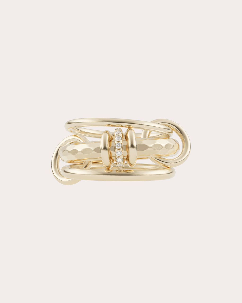 Gemini Vulcan 18K Gold Diamond Linked Rings