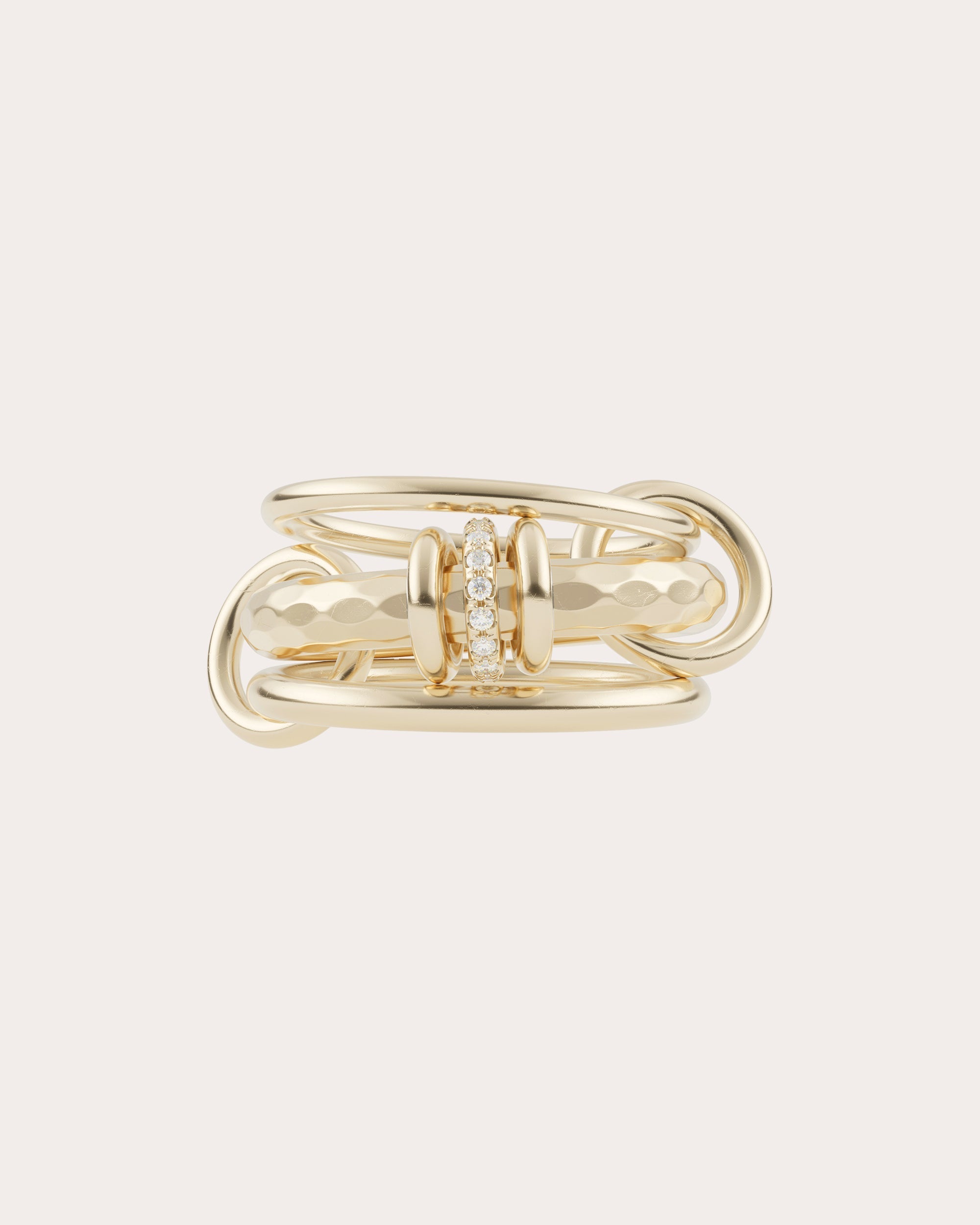 Gemini Vulcan 18K Gold Diamond Linked Rings