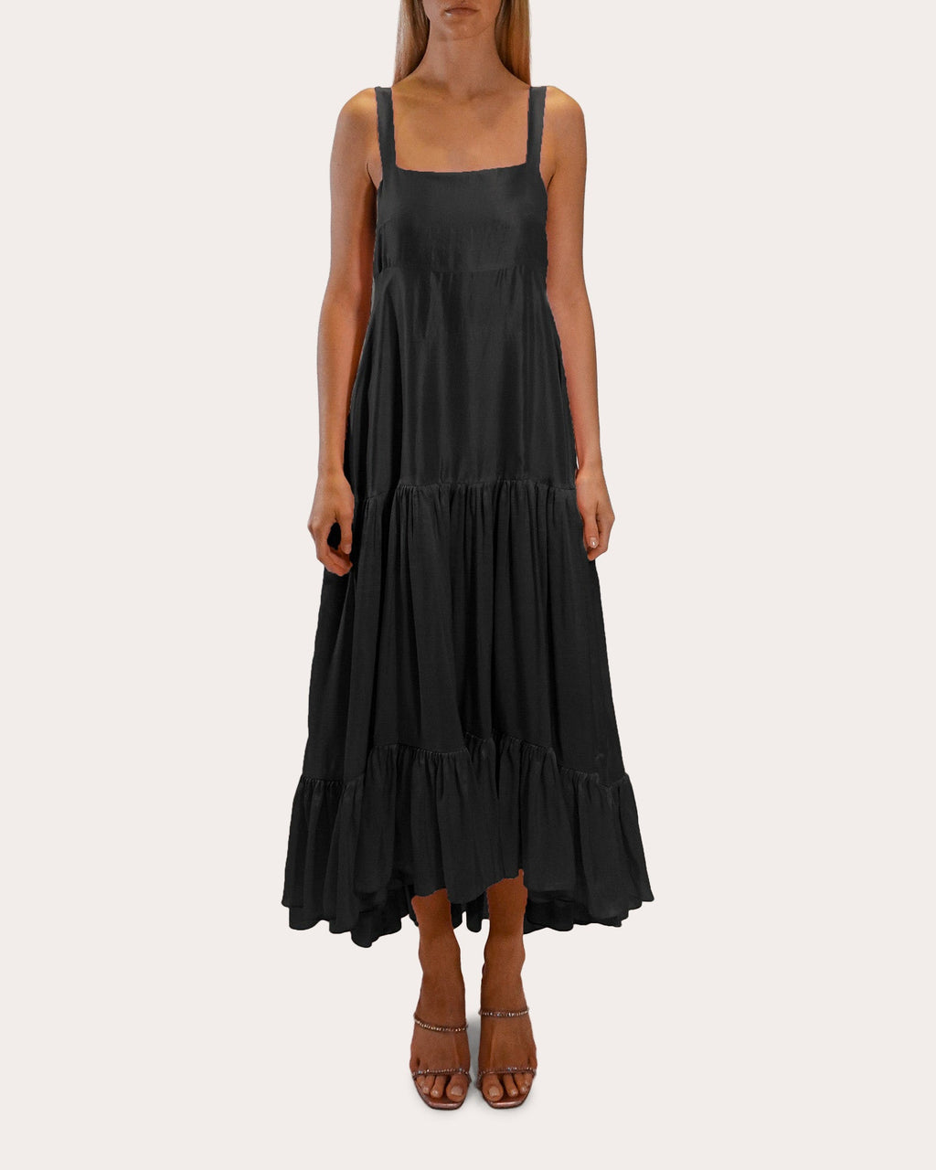 Griffon Tiered Silk Midi Dress