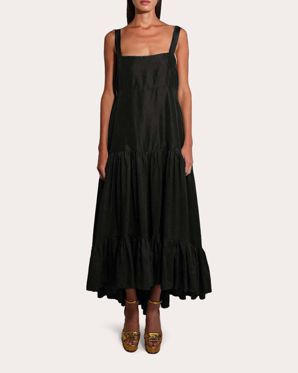 Griffon Tiered Silk Midi Dress