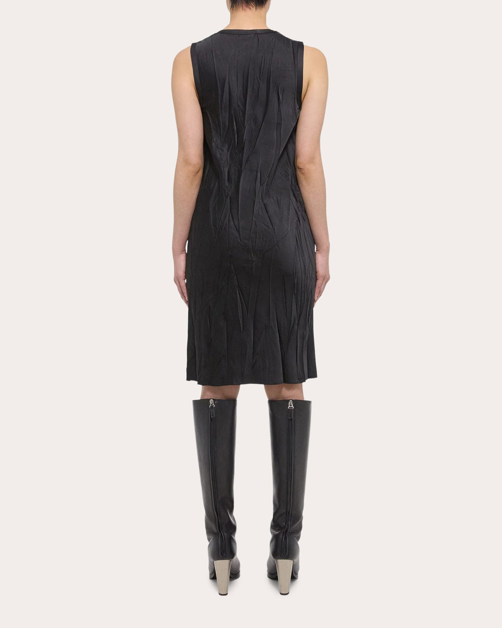 Crushed Satin Tank Dress