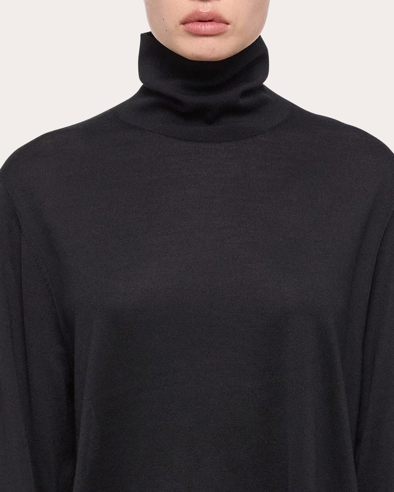 Wool-Silk Turtleneck Dress