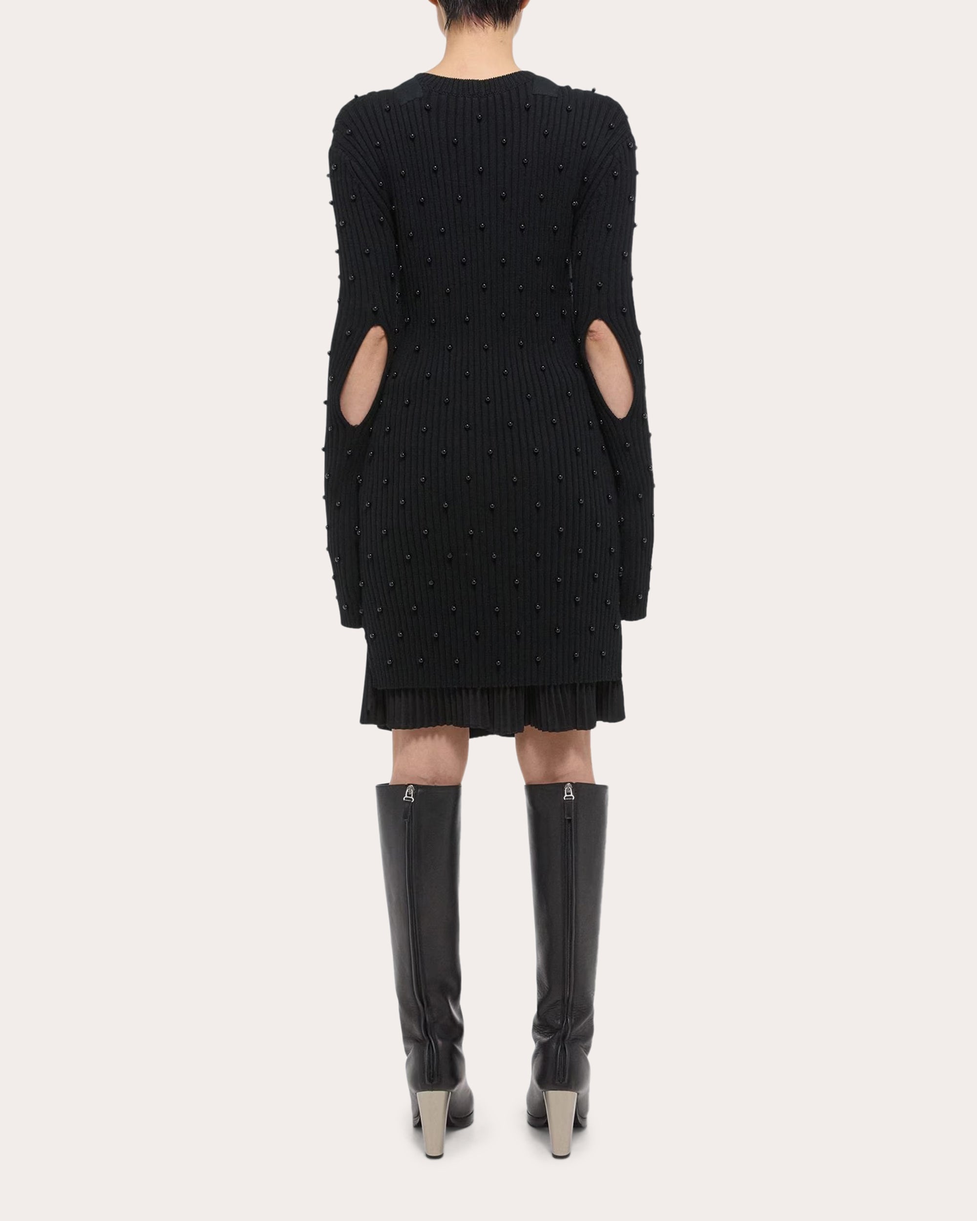 Embellished Sweater Mini Dress