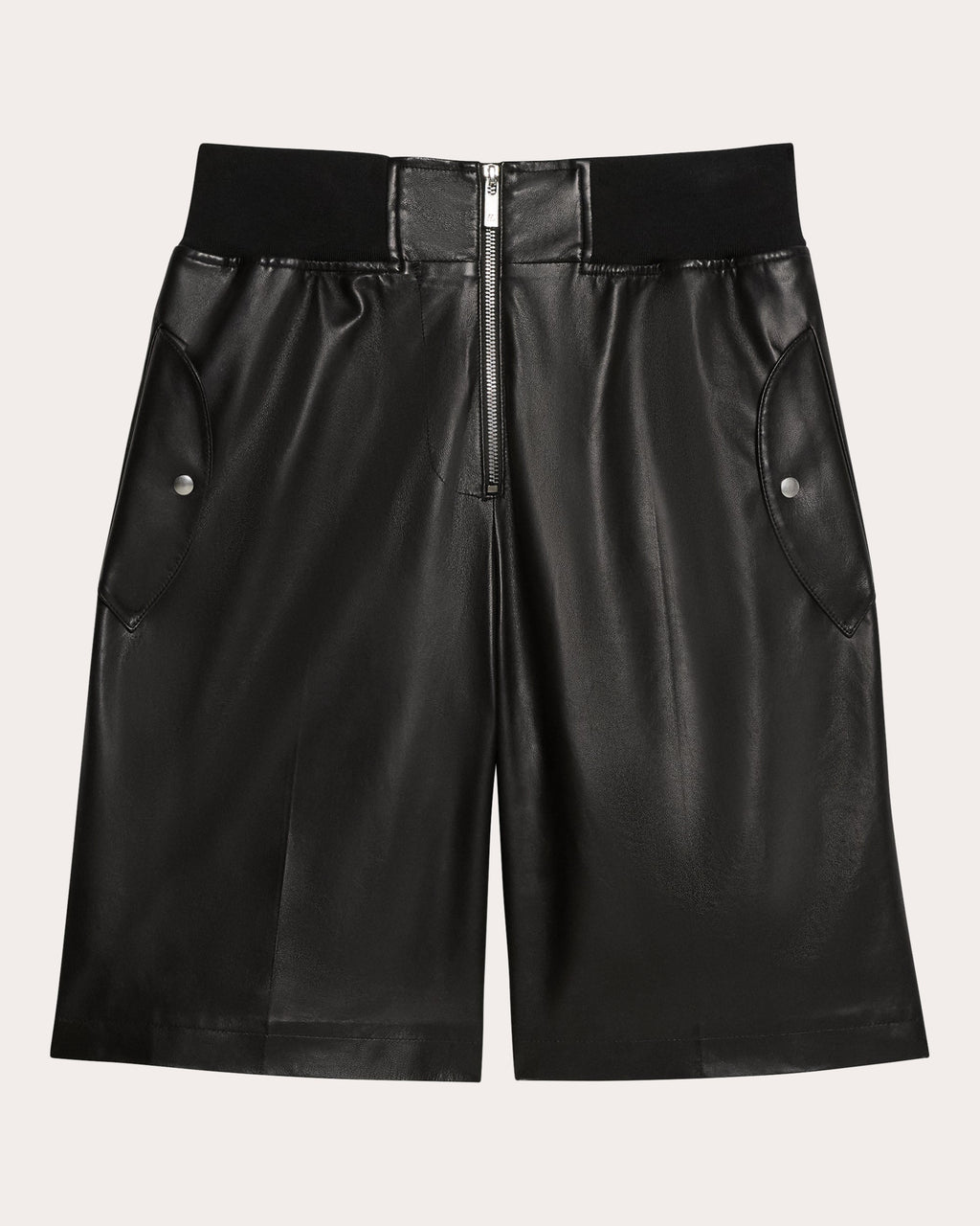 Leather Bomber Shorts