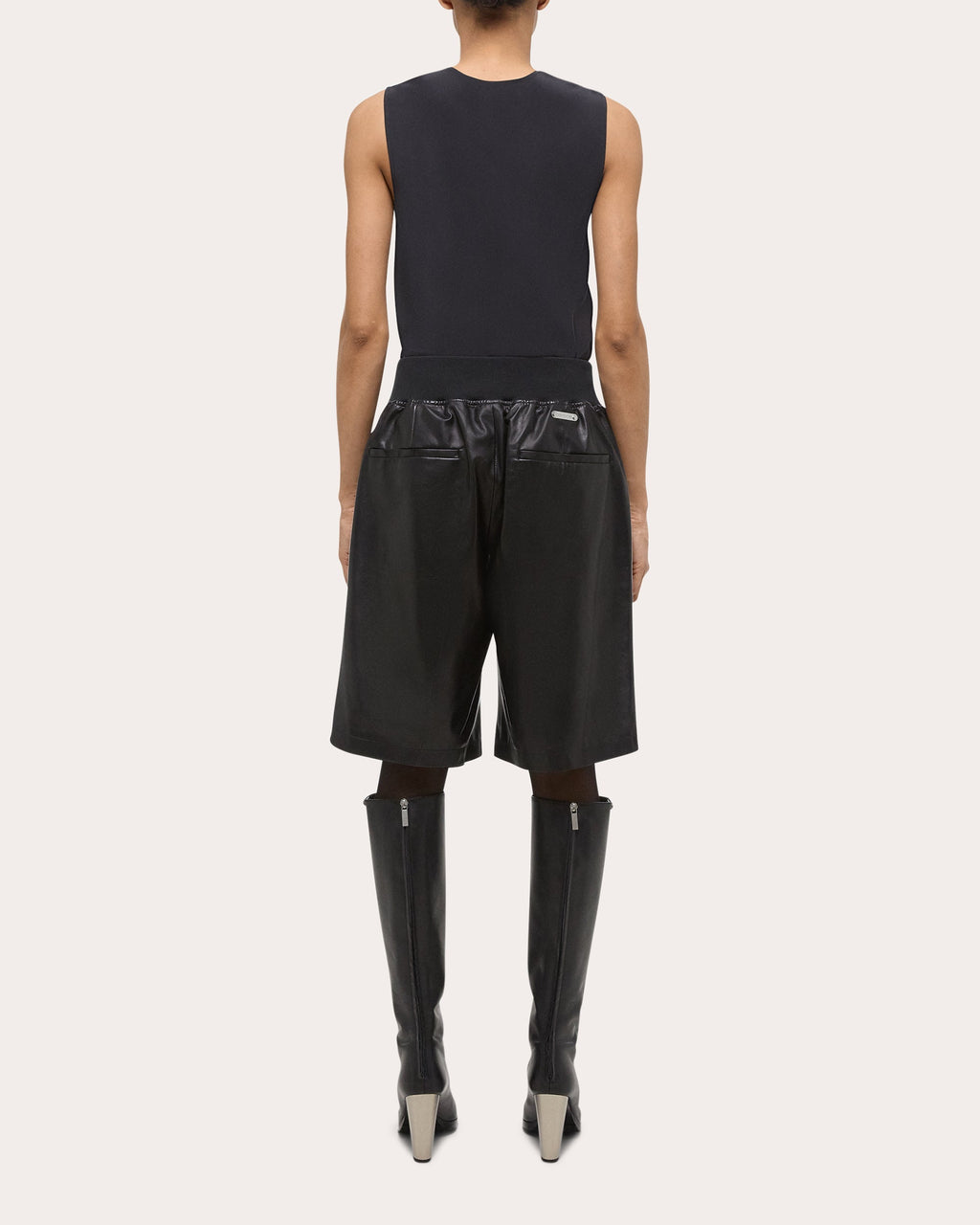 Leather Bomber Shorts